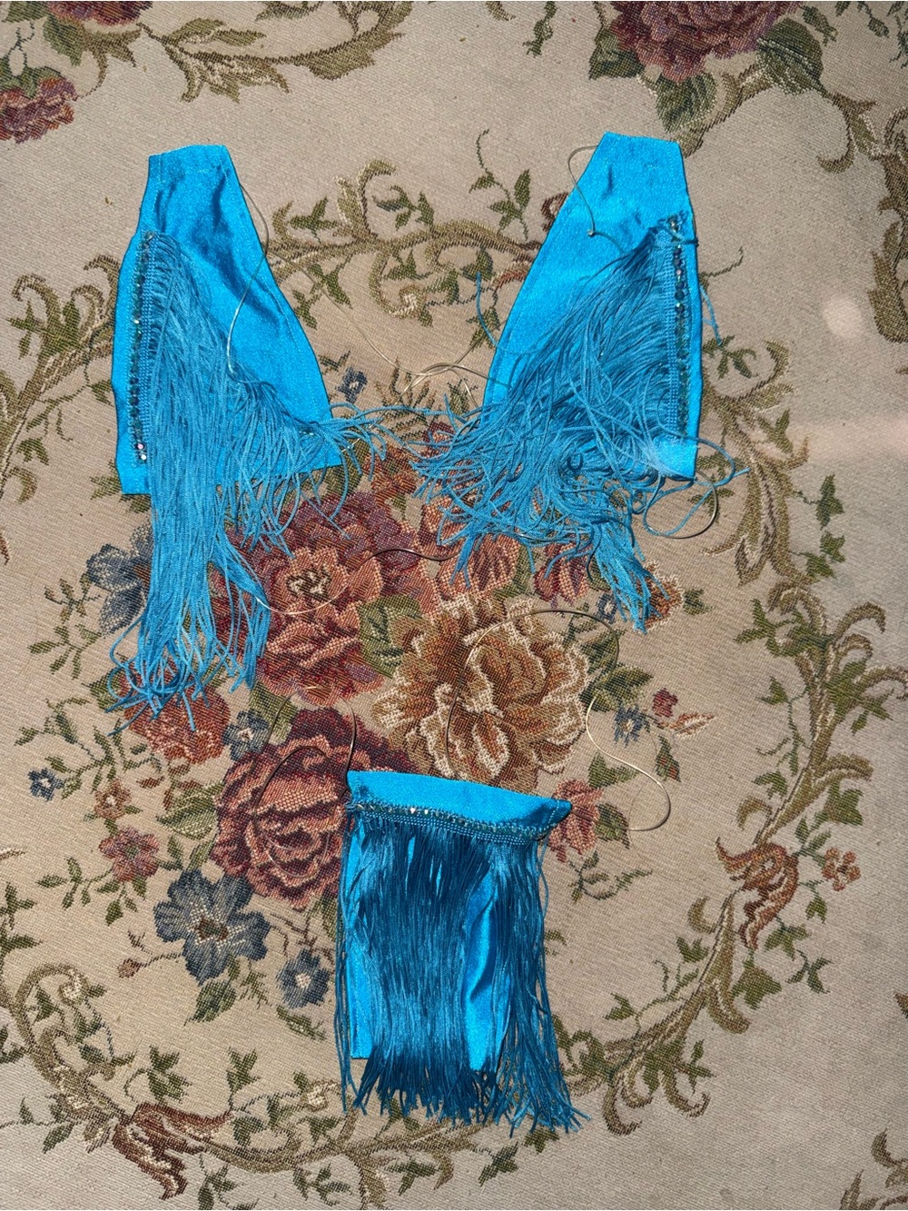 Brand new Turquoise Fringe Two-Piece Dance/Burlesque Set